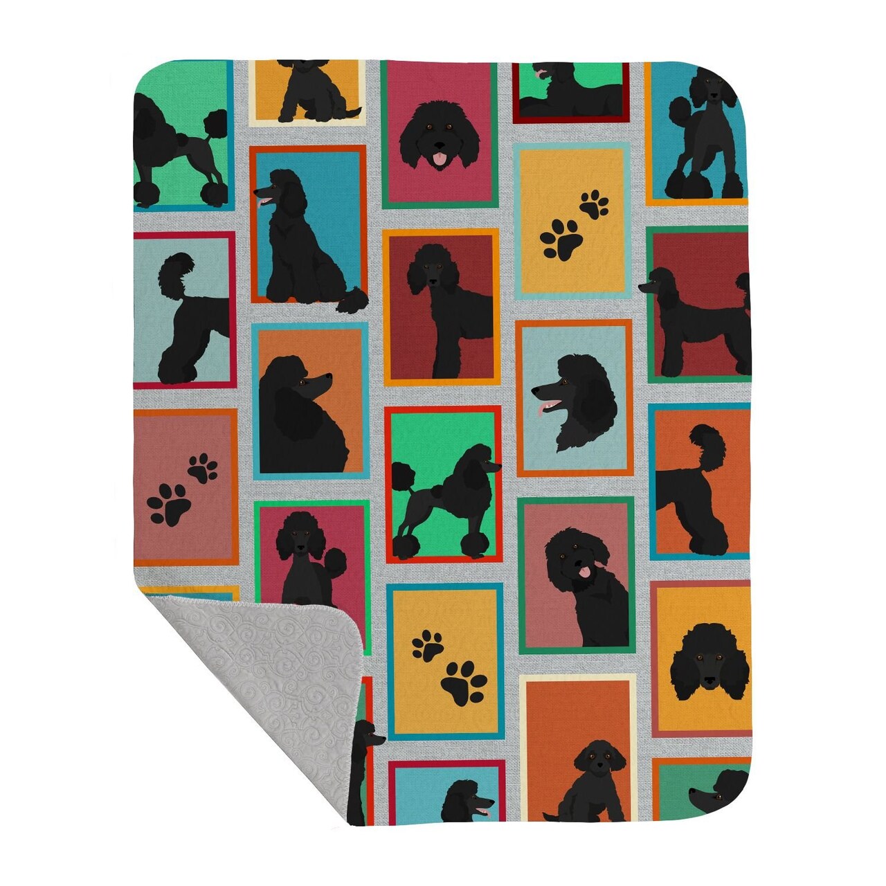 Edge Collections - 50" x 60" - Multicolor - Standard Poodle Quilted Throw Blanket - 1 Piece